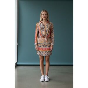 Rachel Zoe Paisley Print Twist Front Shirt and Skirt Set Women's Size M